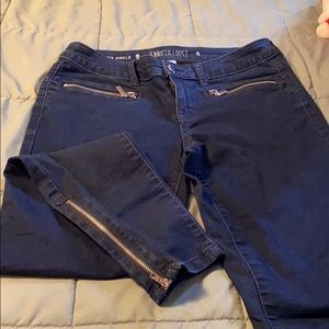 Dark blue skinny ankle jeans